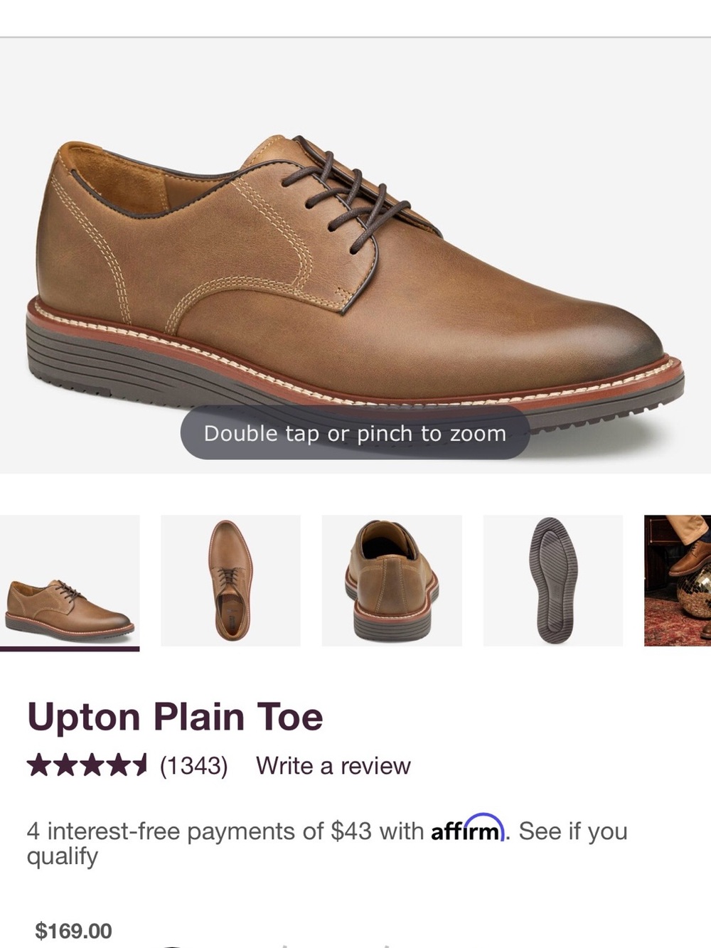 Johnston & Murphy Upton Plain Toe Oxford - Brown